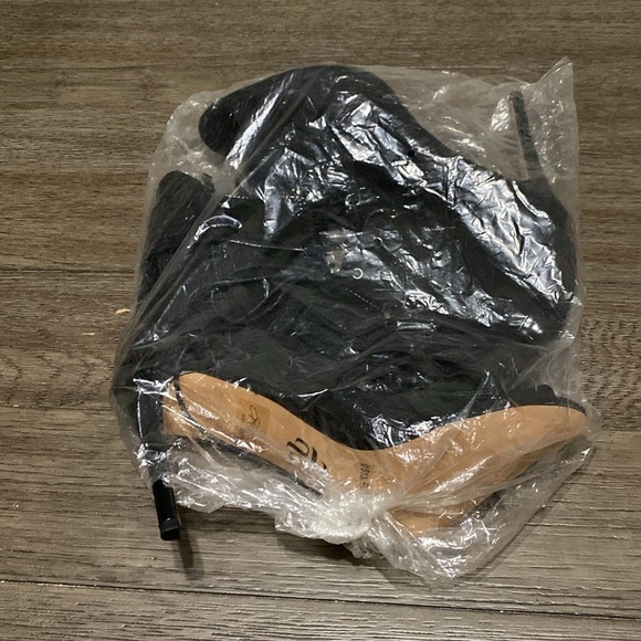 NWT BURJU Under The Influence Open Toe Lace Up Buckle Ankle Boots | Black | 13 - Picture 2 of 9